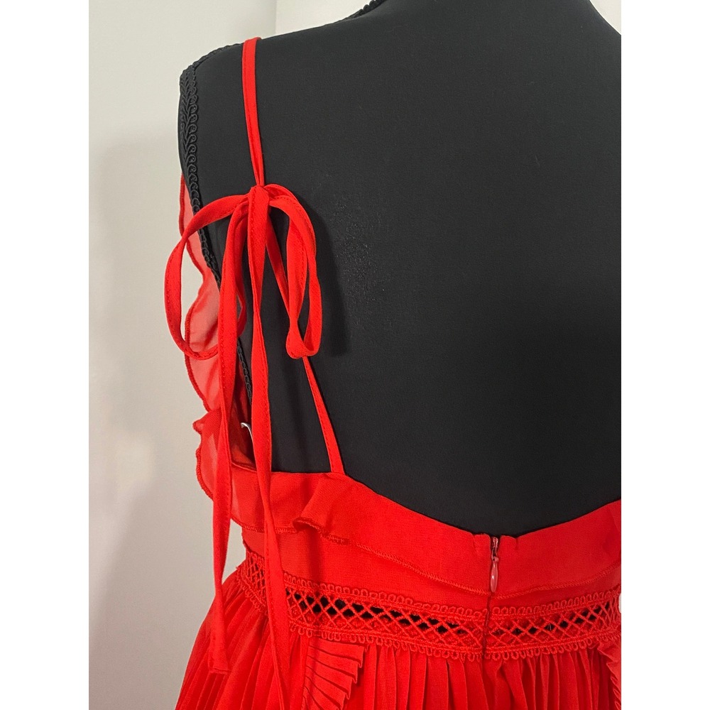 Lulu's Red Ruffle Midi Dress - Picture 9 of 15